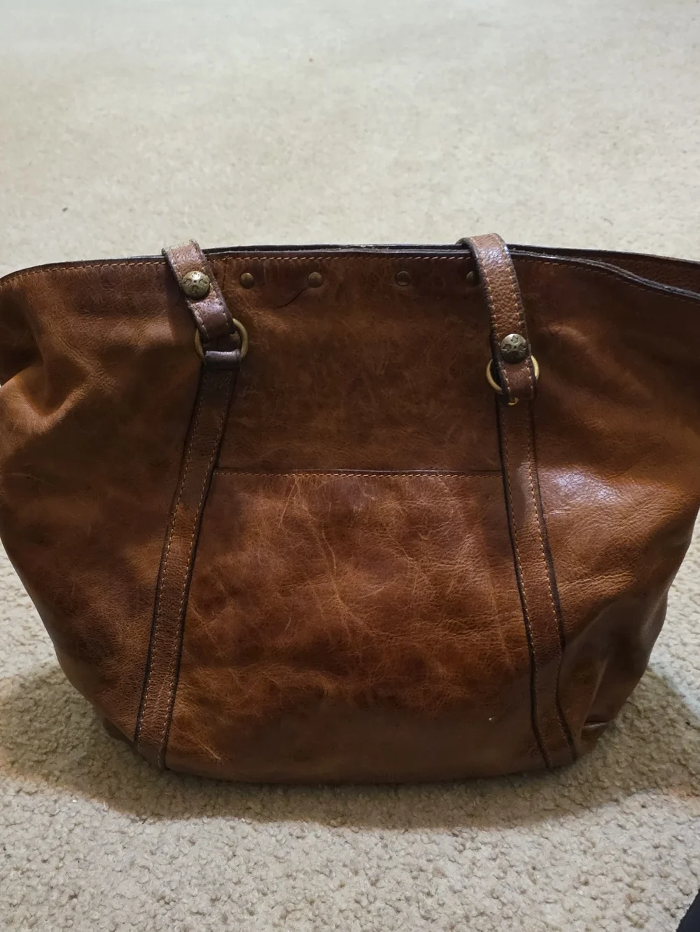 Vintage Patricia Nash Brown Leather Classic Carryall